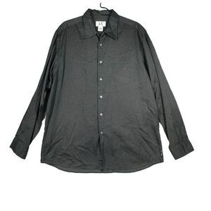 Armani Exchange Shirt Mens Xl Black White Button‎ Long Sleeve